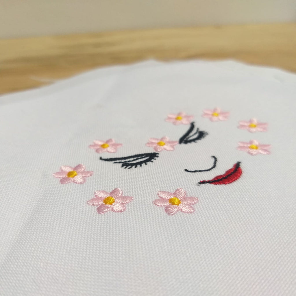 Flor de Malva Rosa - Diseño de Bordado a Máquina