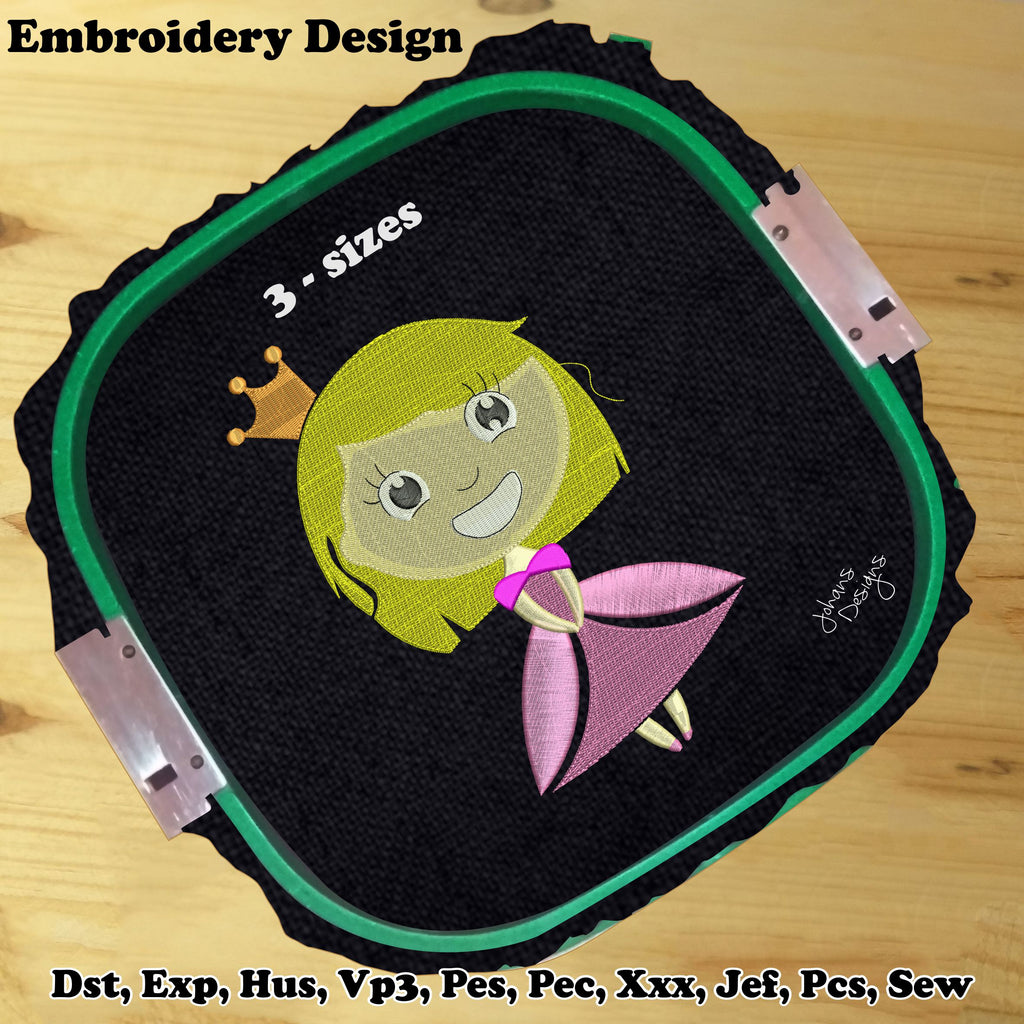 Princess Golden Hair - Machine Embroidery Design