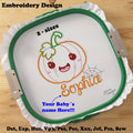 Applique Pumpkin Halloween + Name - Embroidery Designs