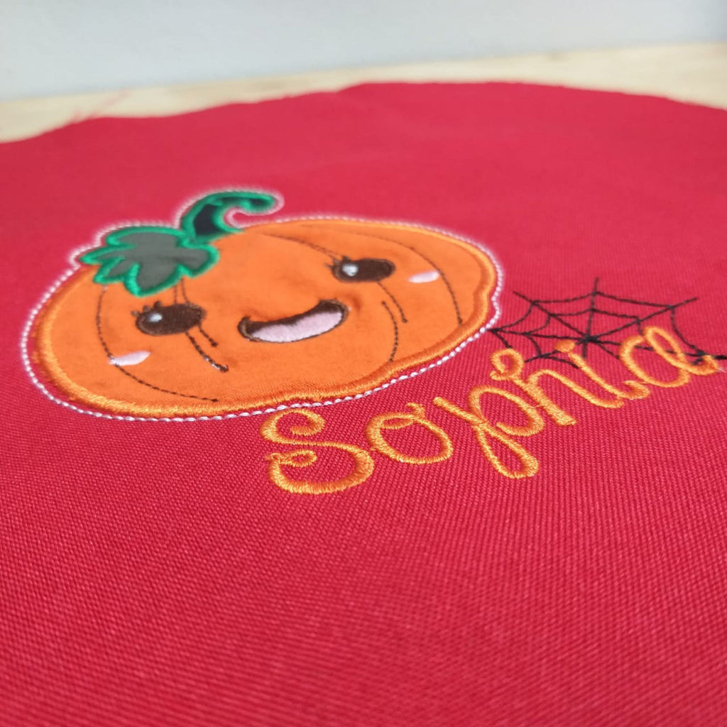 Applique Pumpkin Halloween + Name - Embroidery Designs