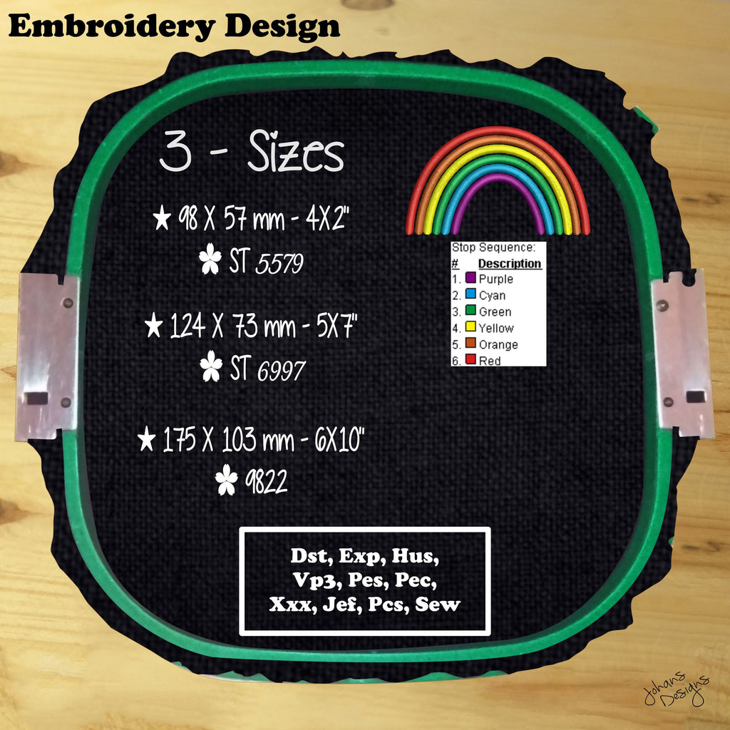Colorful Rainbow - Machine Embroidery Designs
