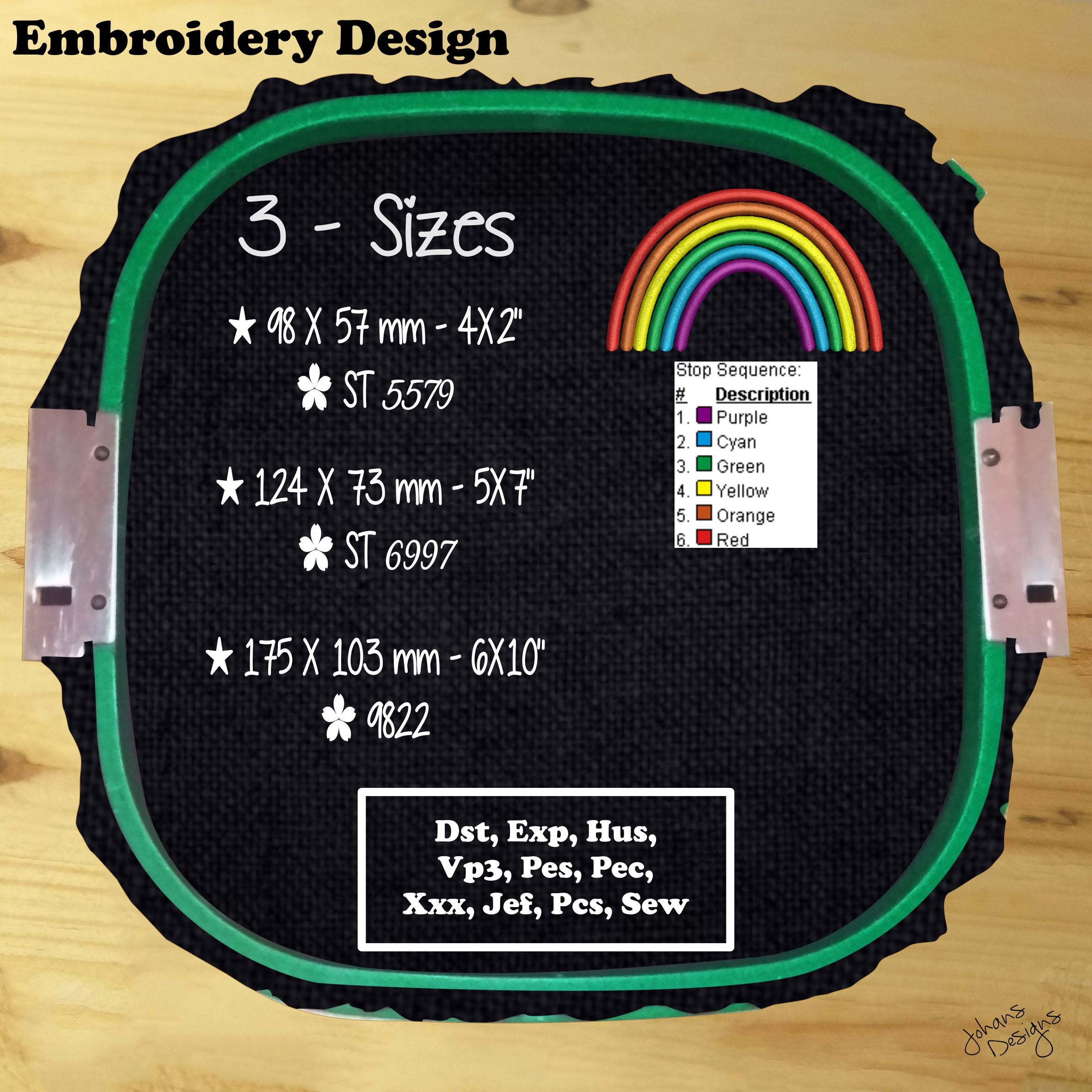Colorful Rainbow - Machine Embroidery Designs