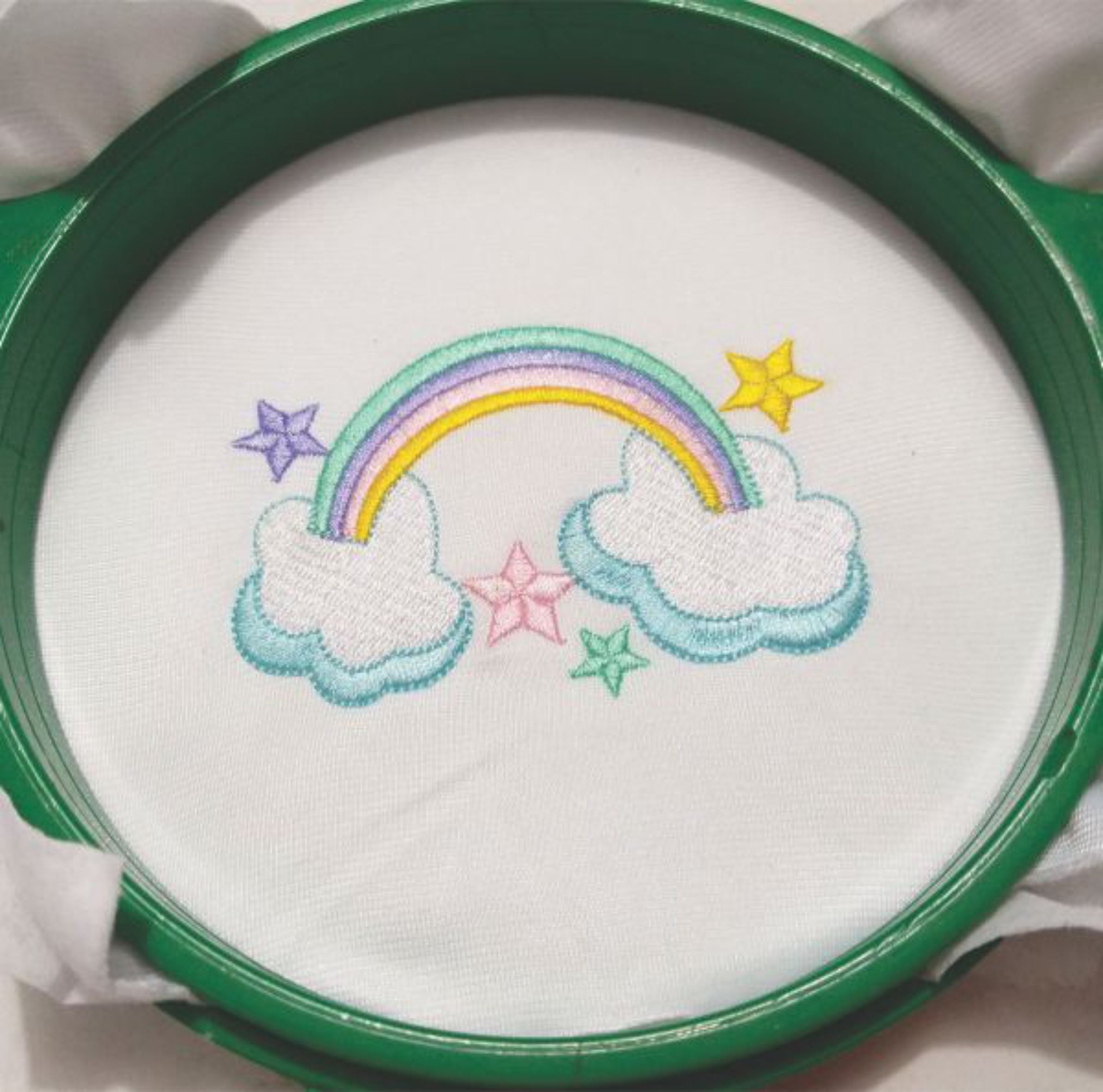 Rainbow Clouds and Stars - Machine Embroidery Design