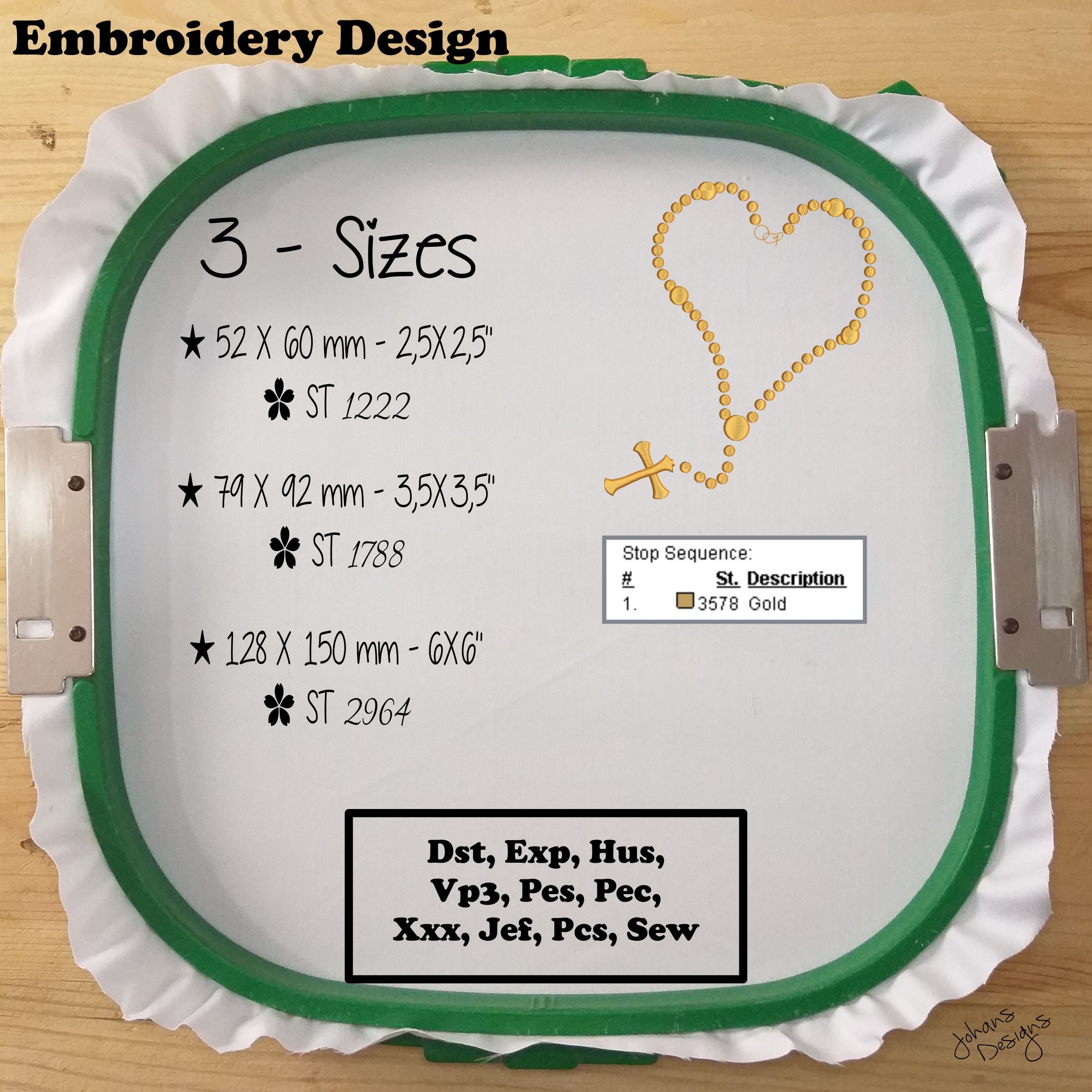 Rosary Beads - Embroidery Design