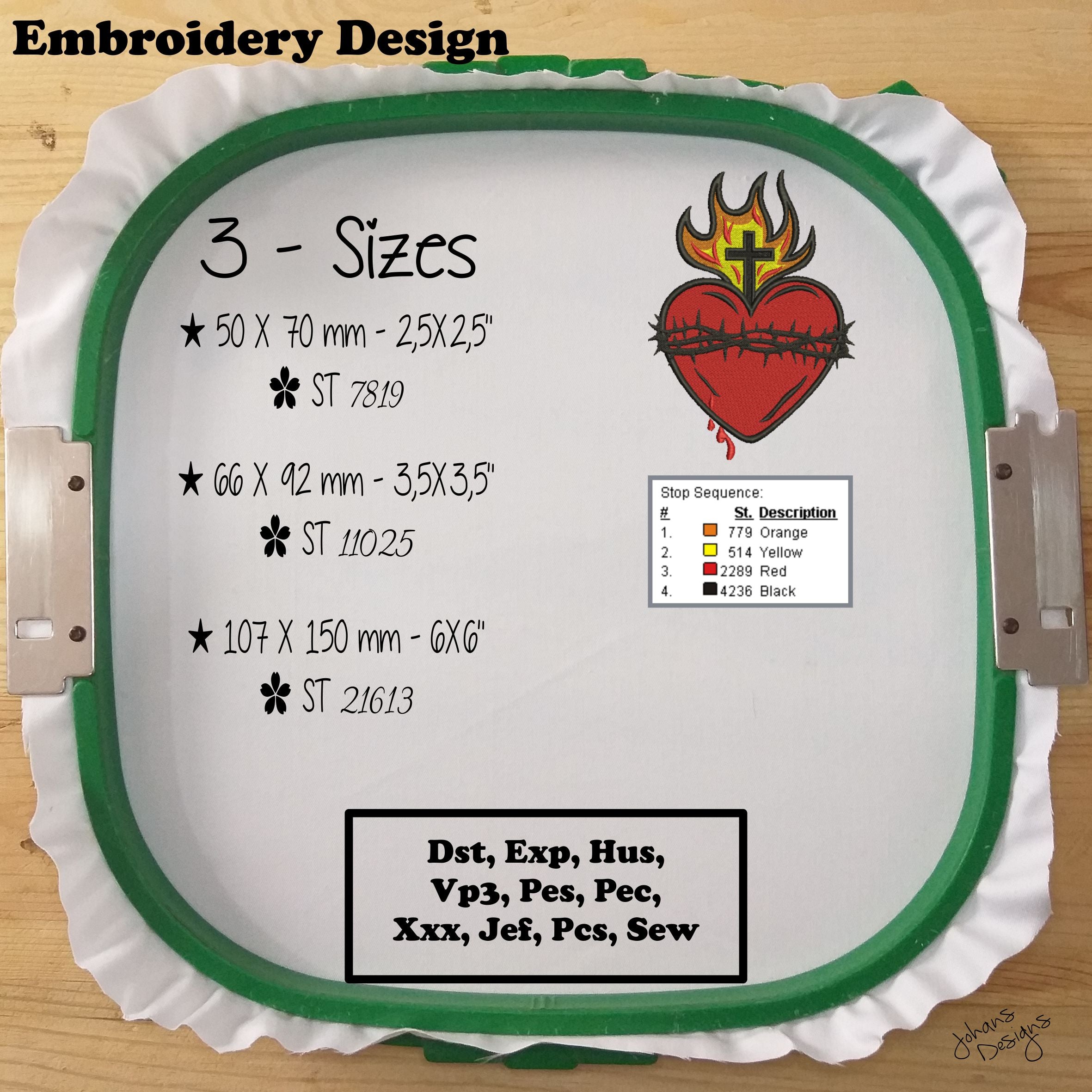 Sacred Heart of Jesus - Embroidery Design