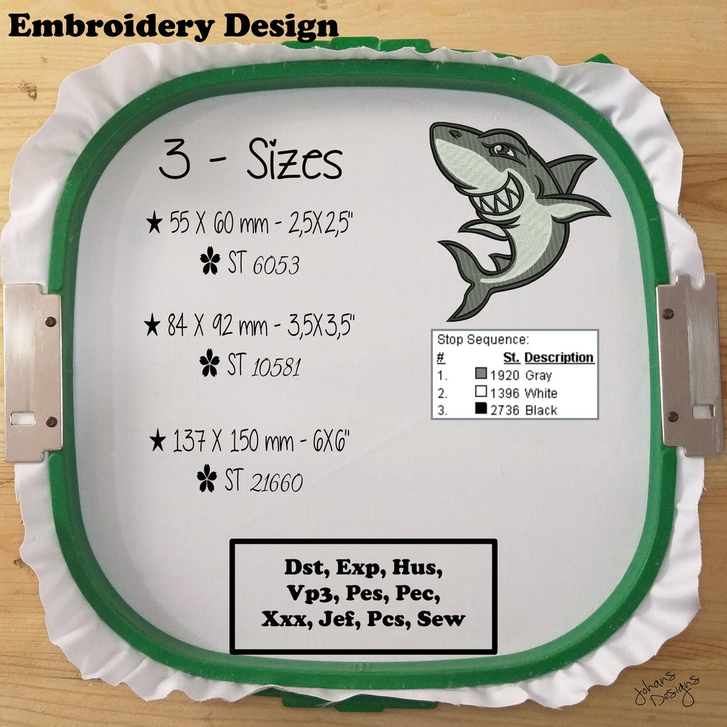 Shark - Machine Embroidery Design