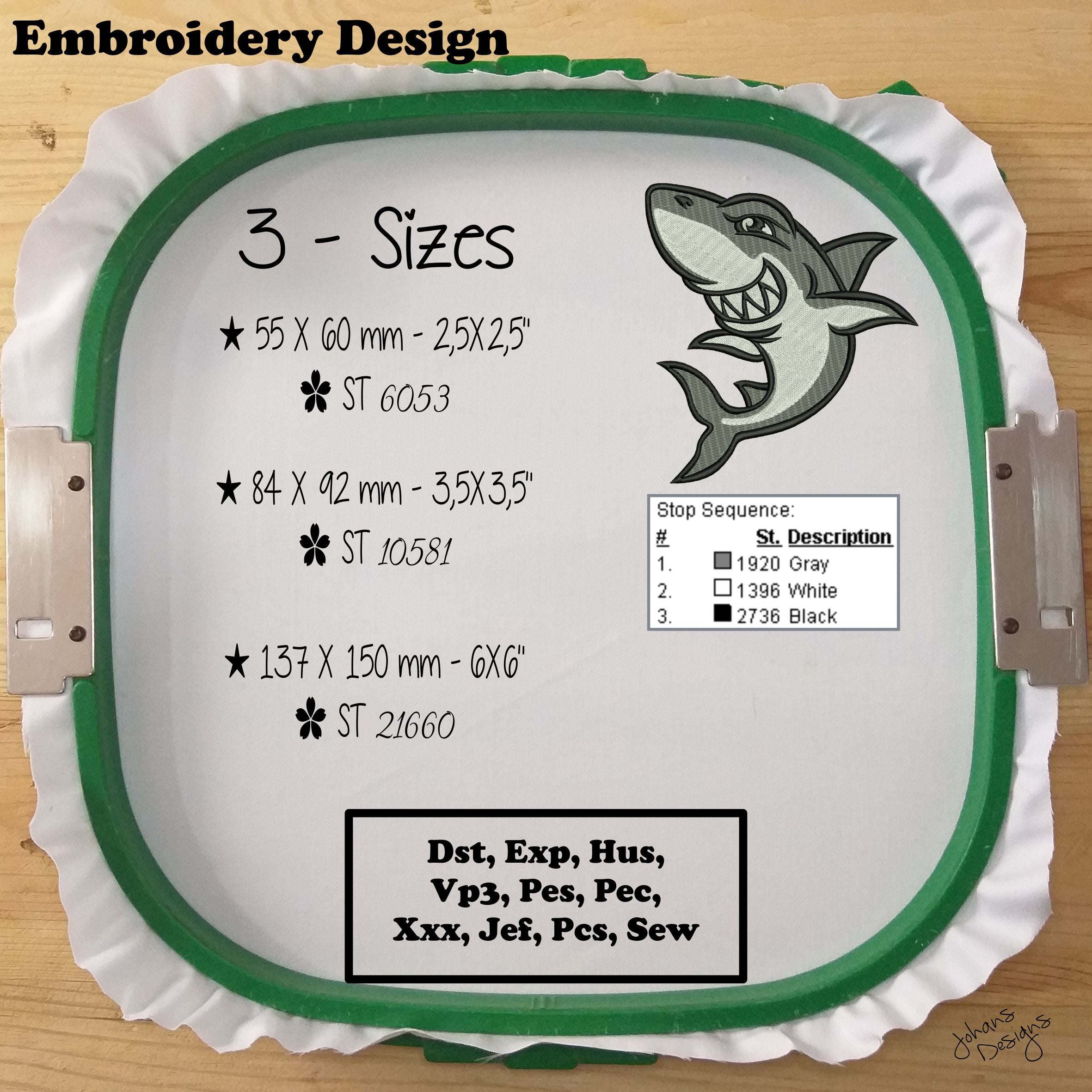Shark - Machine Embroidery Design