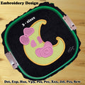 Baby Girl - Sleeping Moon - Machine Embroidery Design