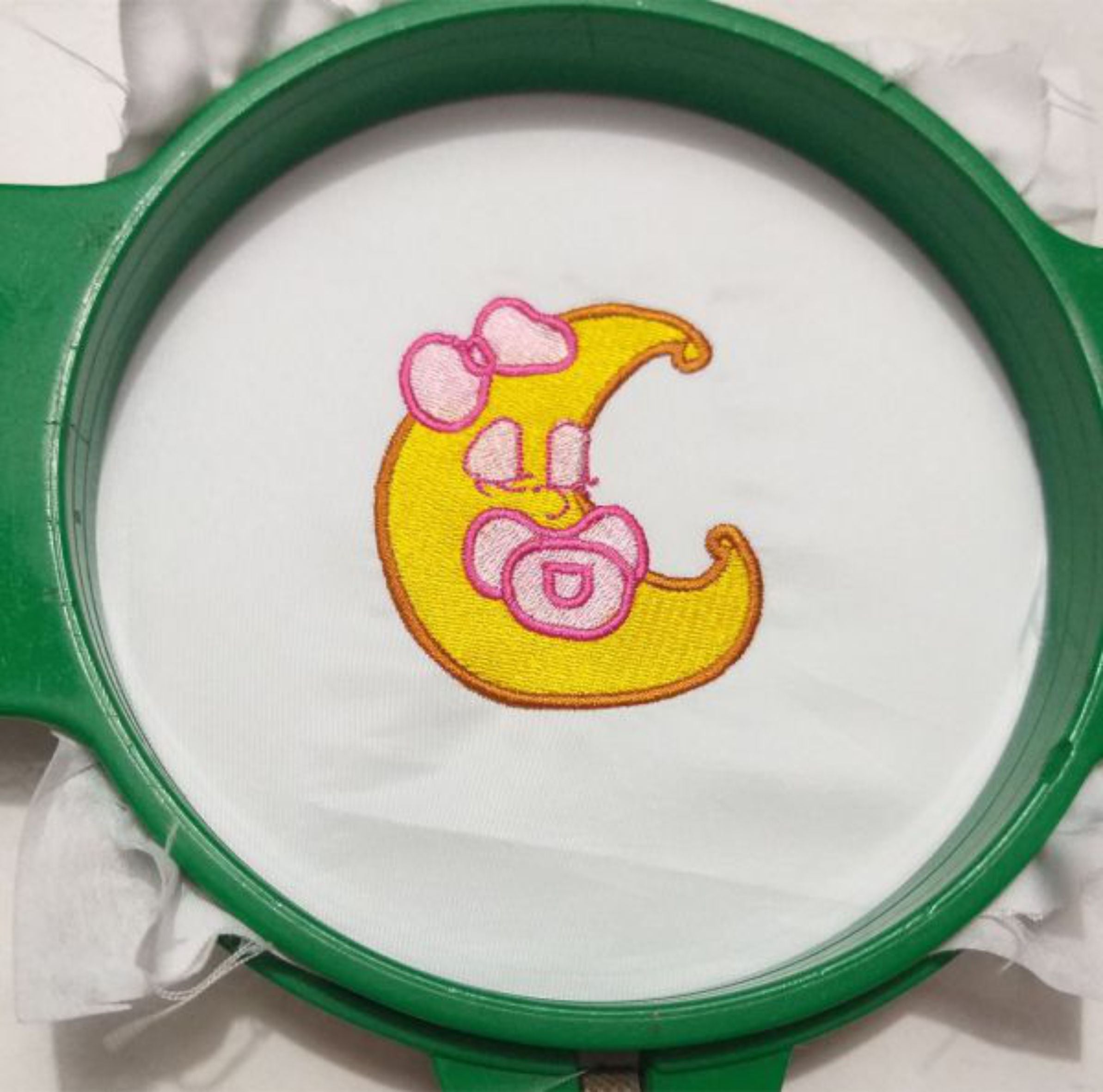 Baby Girl - Sleeping Moon - Machine Embroidery Design