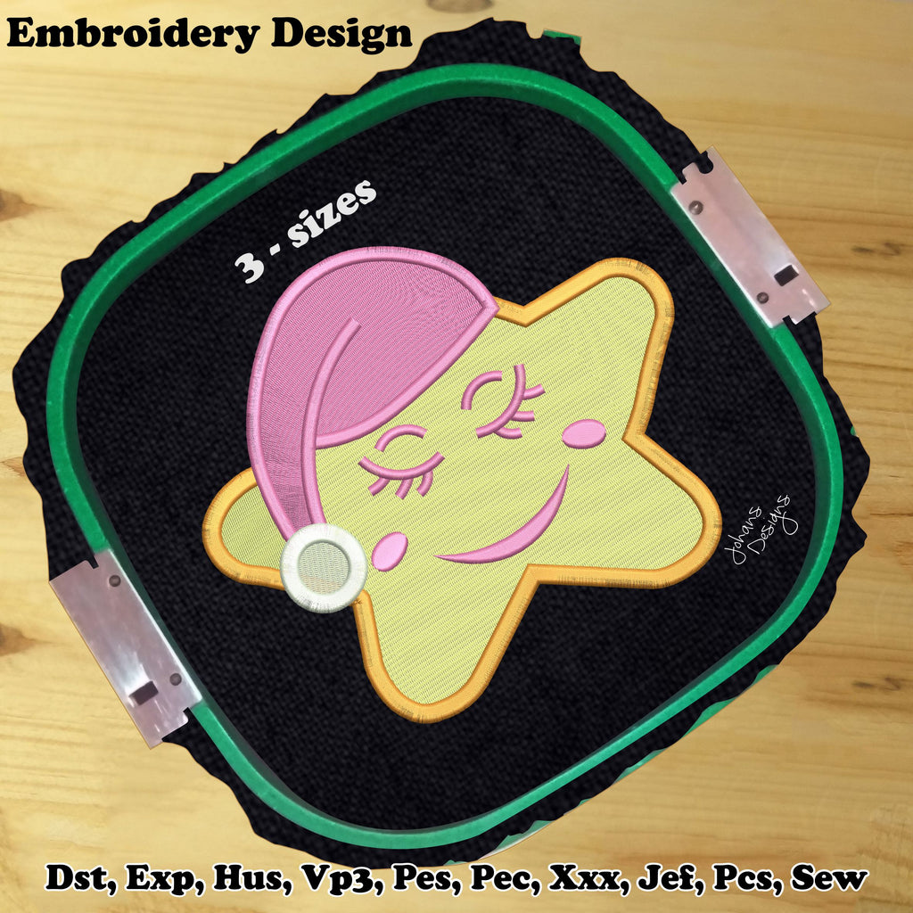 Sleeping Star - Machine Embroidery Design
