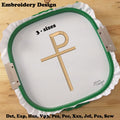Cristograma - Estaurograma Diseño de bordado de cruz religiosa