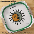 Sun and Moon Love Eclipse - Machine Embroidery Design