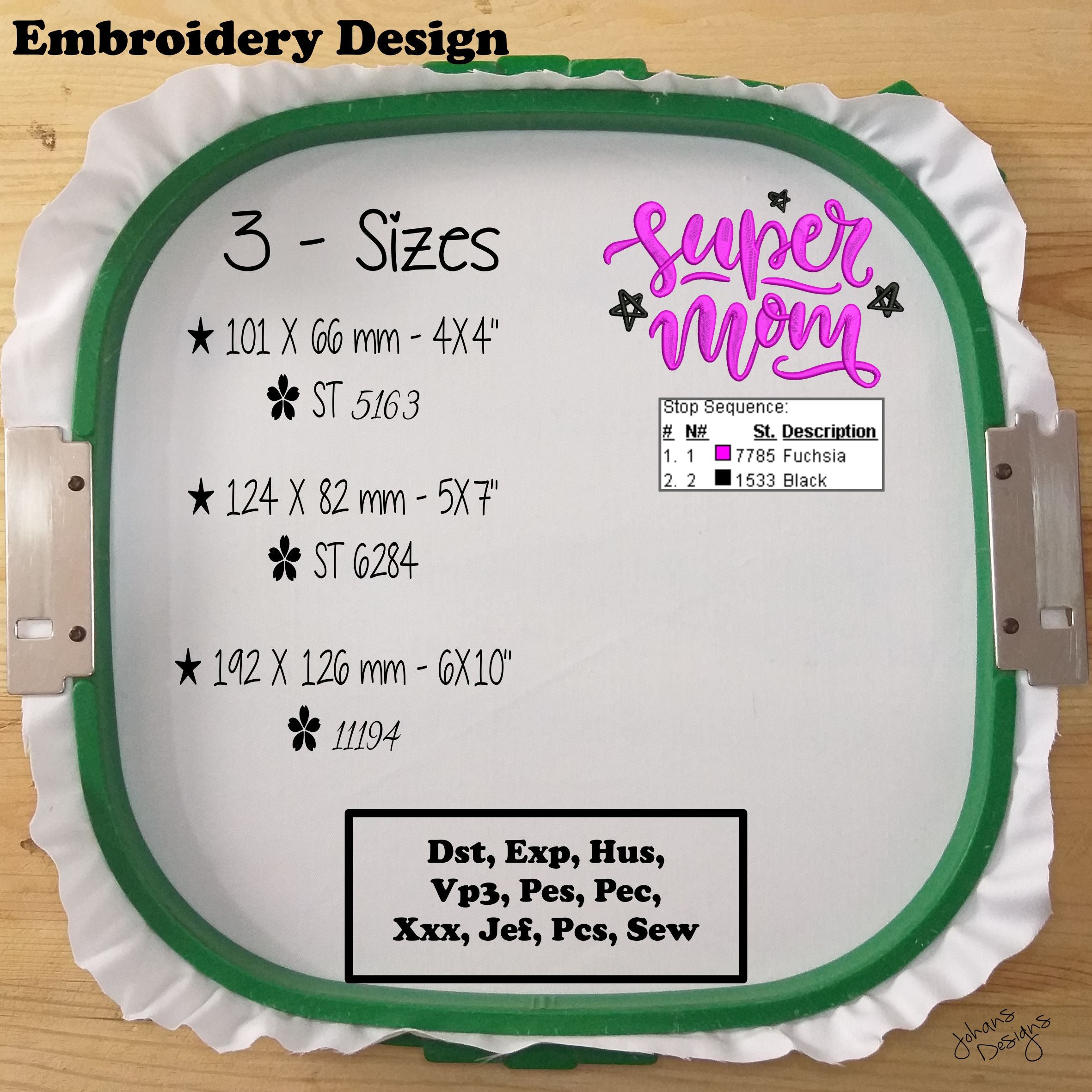 Super Mom - Digital Embroidery Design