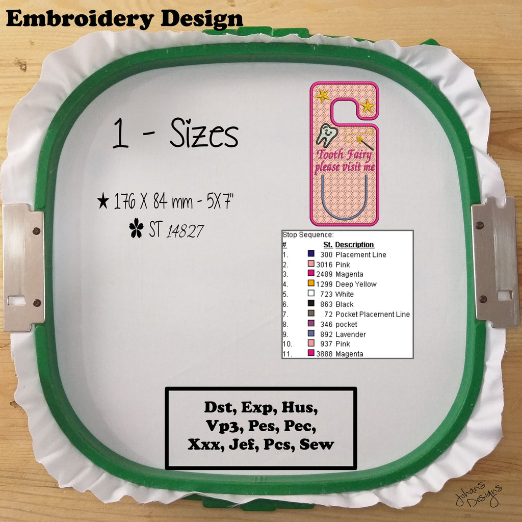 ITH Tooth Fairy Door Sign -  In the Hoop Project