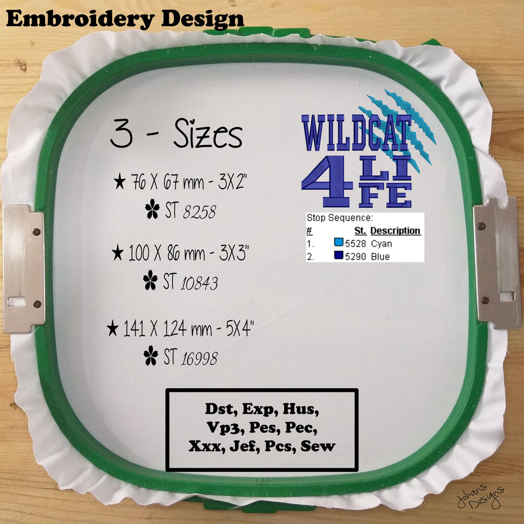 WILD-CAT 4LIFE - Embroidery Design