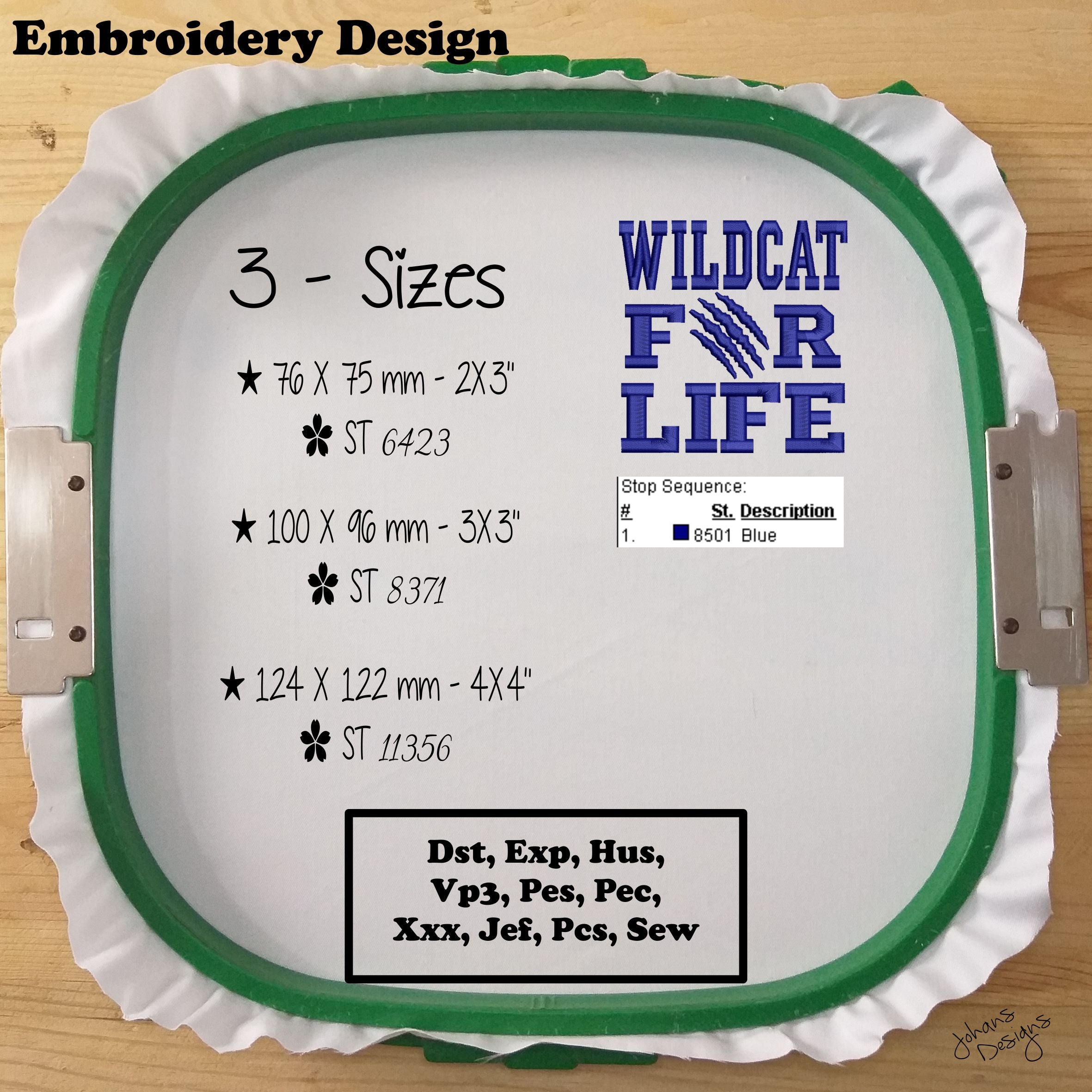 WILD-CAT For LIFE - Embroidery Design