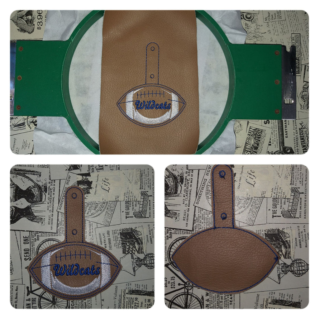 Wildcats Key Fob - Football - In The Hoop - Snap - Rivet Key Fob