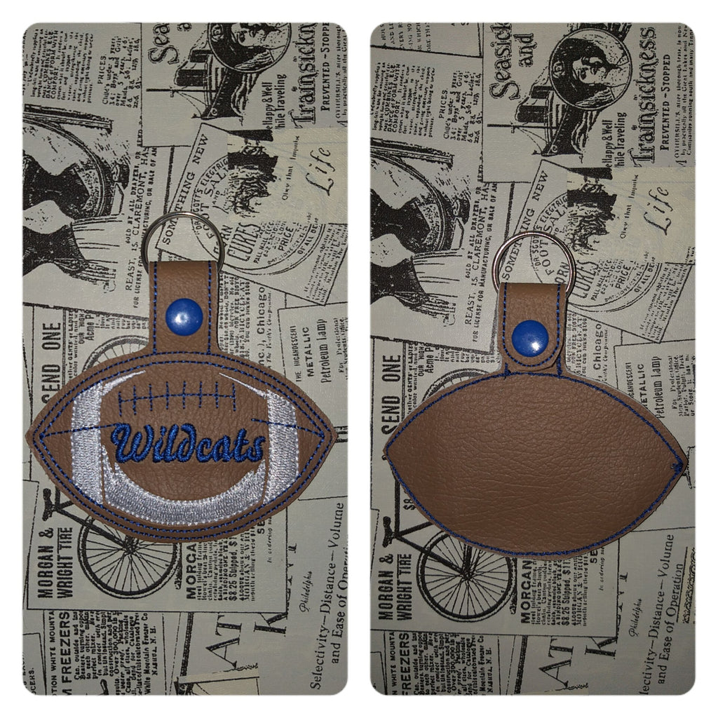 Wildcats Key Fob - Football - In The Hoop - Snap - Rivet Key Fob