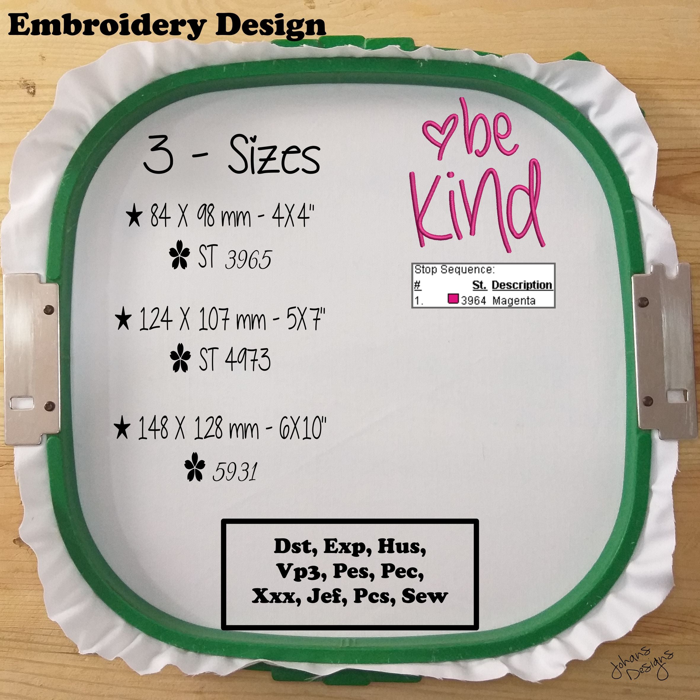 be kind - Digital Embroidery Design