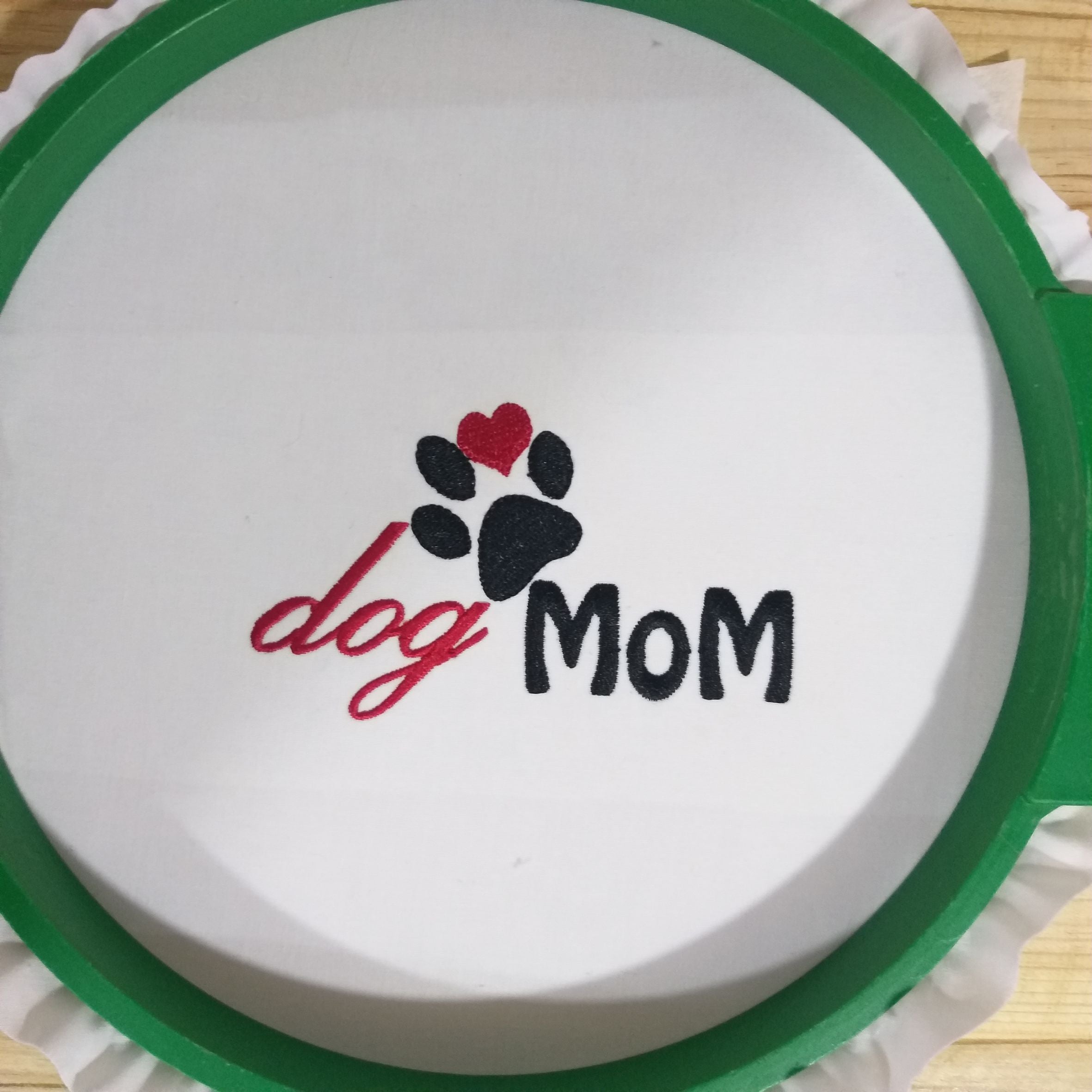 Dog Mom -  Paw - Heart Embroidery Design