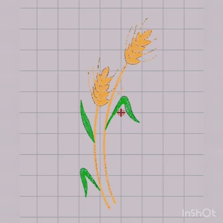 Espiguilla de trigo - Diseño de bordado a máquina