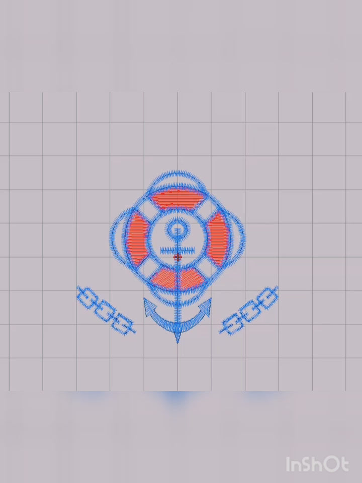 Anchor with Lifebuoy - Machine Embroidery Design
