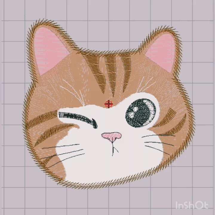 Little Cat Face - Kitty Head - Machine Embroidery Design