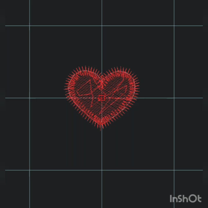 Heart Shape Machine Embroidery Design Fill Stitch and Applique - 20 Sizes