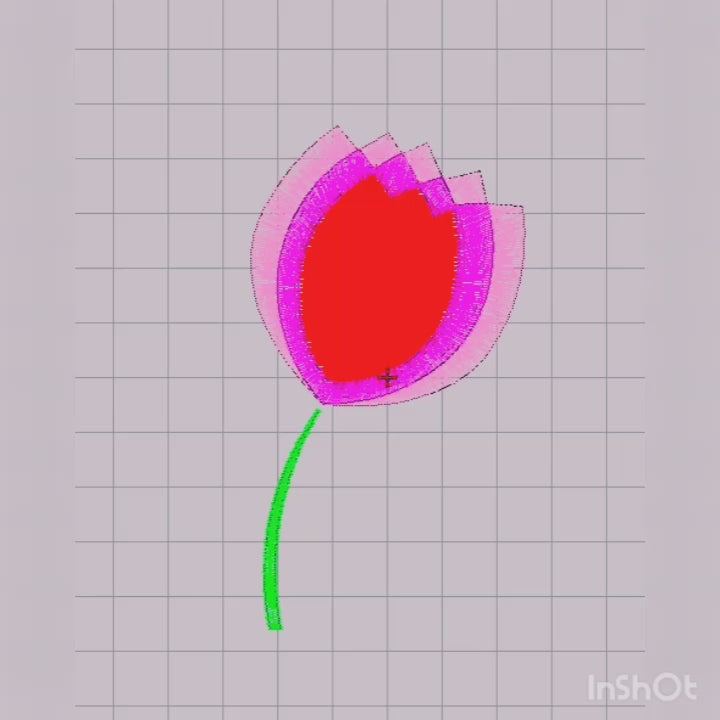 Flor de Tulipán - Diseño de Bordado a Máquina