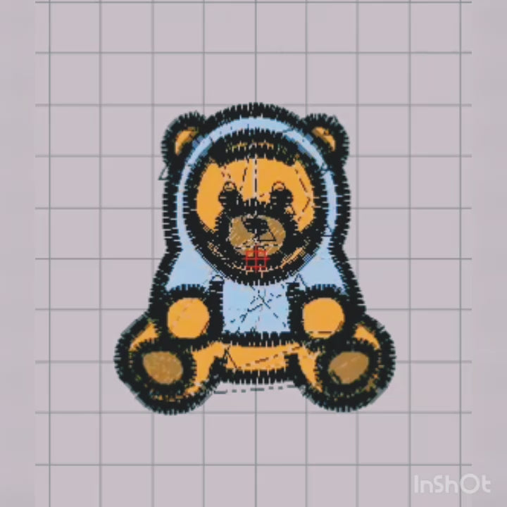 Osito con Capucha - Diseño de Bordado a Máquina
