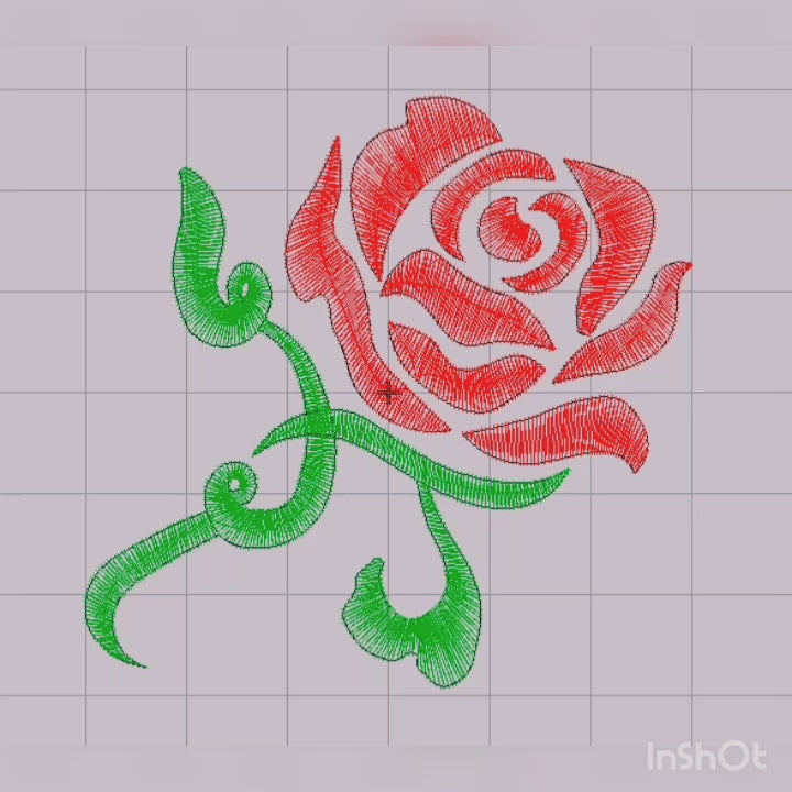 Rosa Roja - Diseño de Bordado a Máquina