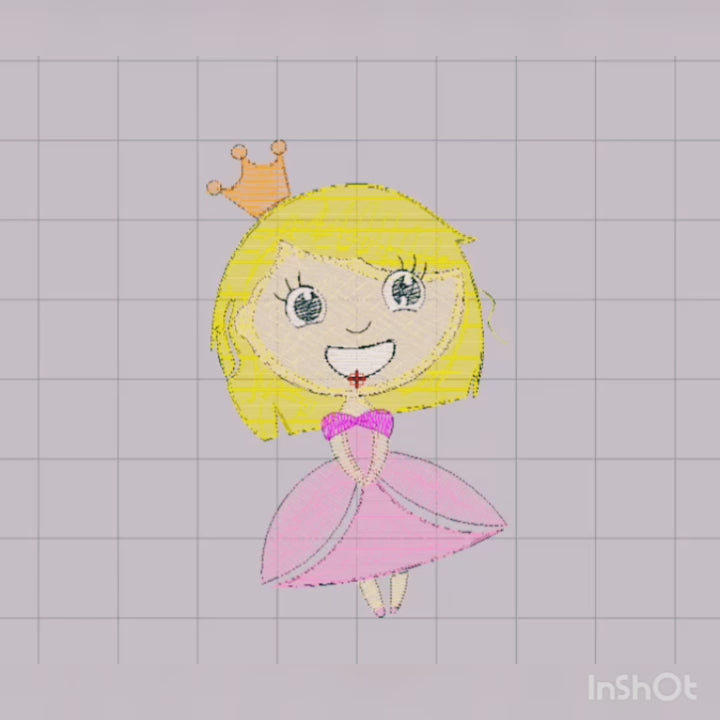 Princess Golden Hair - Machine Embroidery Design