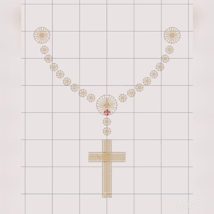 Católico religioso - Rosario - Diseño de bordado