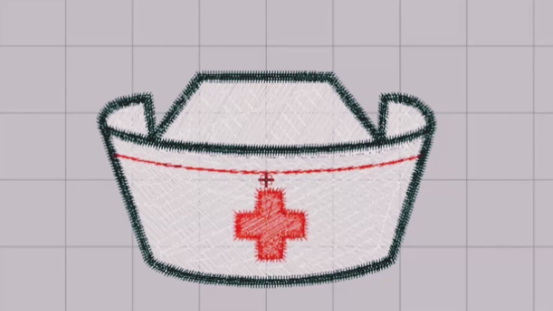 Gorro de enfermera - Diseño de bordado