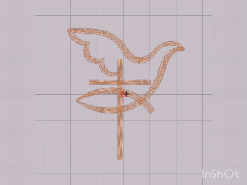 Dove Cross Religious Machine Embroidery Design
