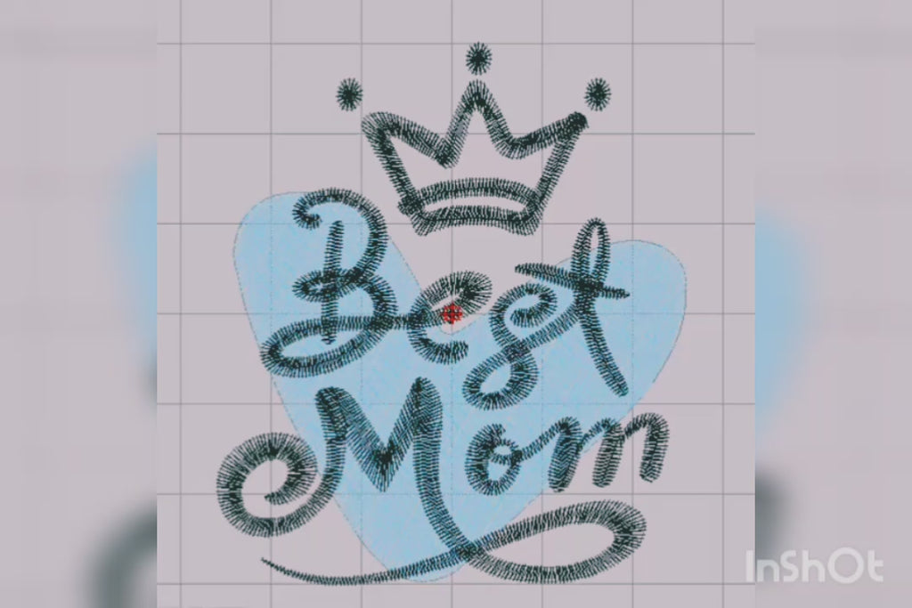 Corazón y Corona de la Mejor Mamá - Diseño de Bordado a Máquina para el Día de la Madre
