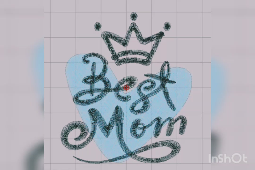 Corazón y Corona de la Mejor Mamá - Diseño de Bordado a Máquina para el Día de la Madre