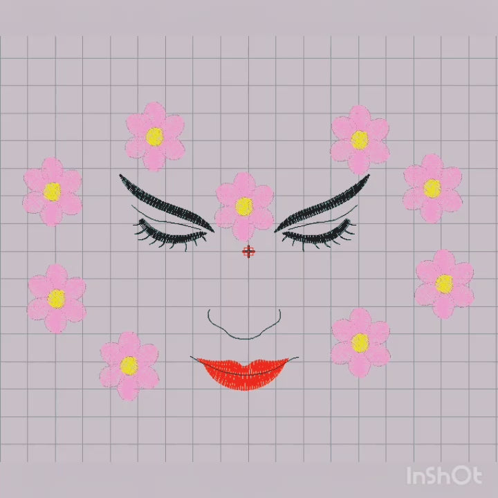 Flor de Malva Rosa - Diseño de Bordado a Máquina
