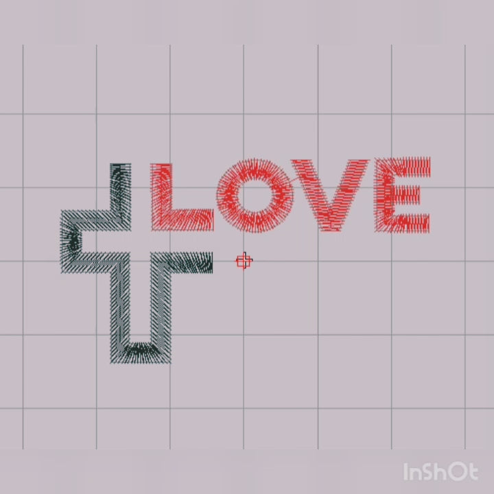 Cruz Cristiana de Amor - Diseño de Bordado a Máquina