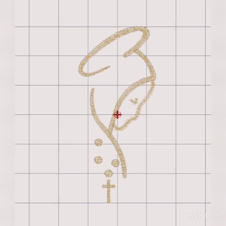 Silueta de la Virgen María - Diseño de Bordado