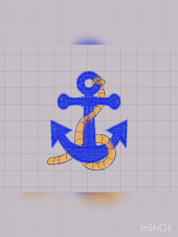 Anchor With Rope - Machine Embroidery Design