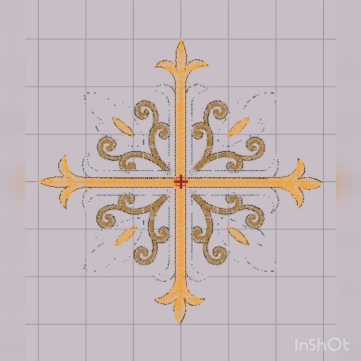 Cruz Religiosa Decorativa - Diseño de Bordado